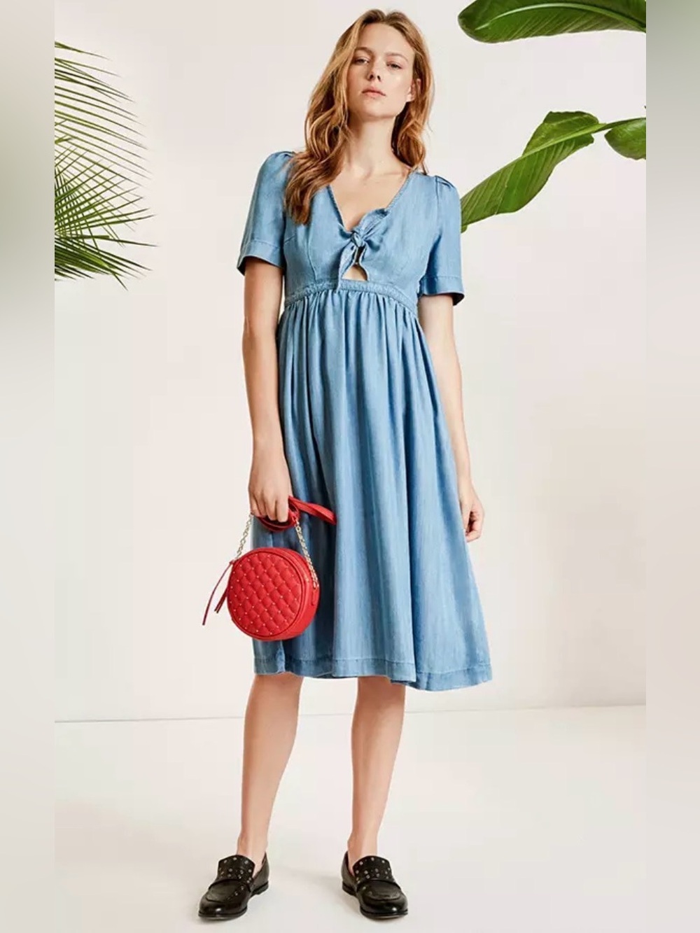 SUNCOO Paris Chambray Midi Dress